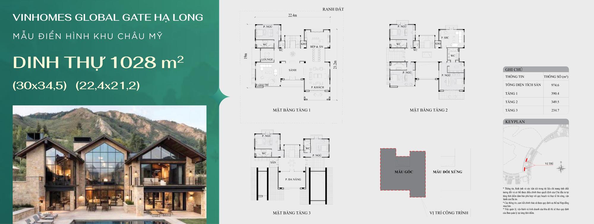 Dinh thự 1028m² Vinhomes Global Gate